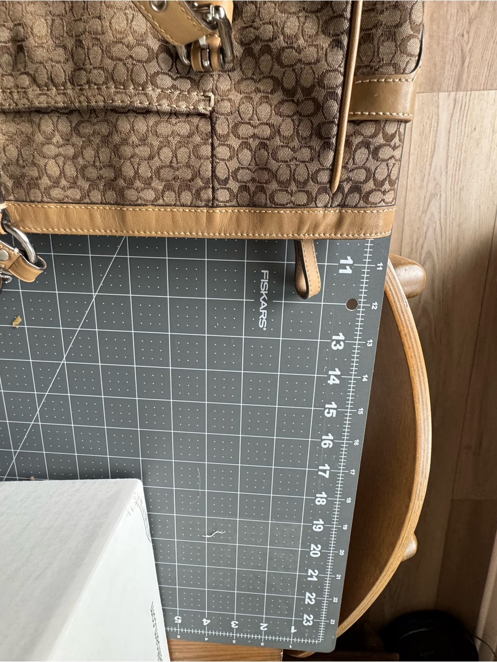 Coach Brown Signature Canvas Tote with Tan Leather Trim - Picture 16 of 16